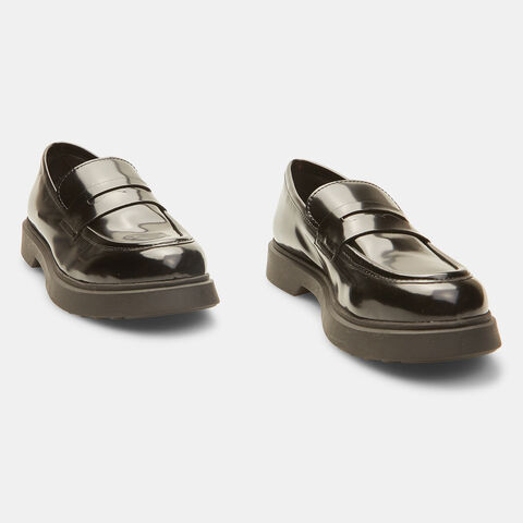 Mocasín de mujer brillante, Negro Mocasín de mujer brillante, Negro
